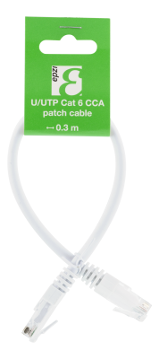 EPZI U/UTP Cat6 patchkabel, CCA, 0,3m, 250MHz, vit#2