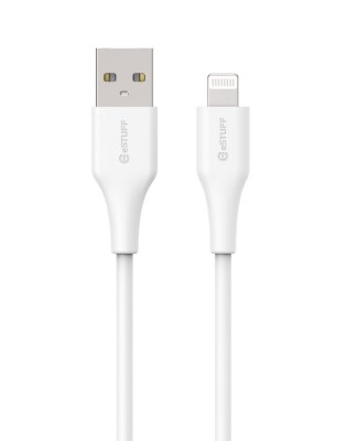 eSTUFF INFINITE USB-A to Lightning Cable MFI 1m White. Recycled#2