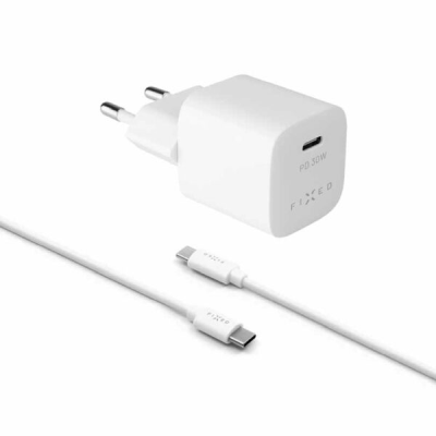 Miniladdare USB-C PD 30W + USB-C/C Kabel Vit#2