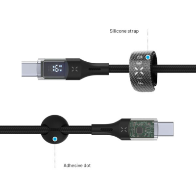 LED Laddningsdisplay USB-C/C 100W kabel 1.2m Svart#2