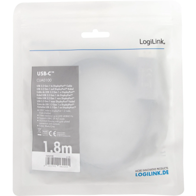 LogiLink USB-C -> DisplayPort 4K/60Hz Aluminium 1,8m#3