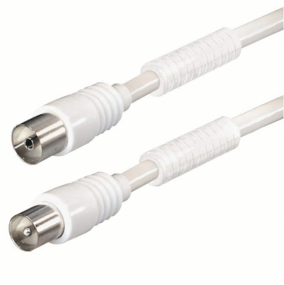Qbulk Antennkabel 90dB ferrit, 7,5m, Vit