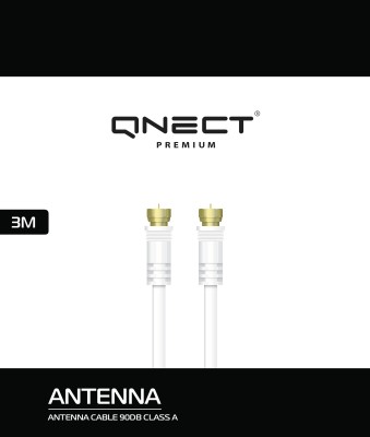 Qnect Antenna cable ClassA male-male F-connec fer 3m Wht