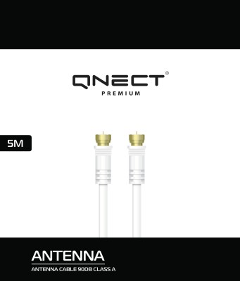 Qnect Antenna cable ClassA male-male F-connec fer 5m Wht