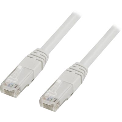 Nätverkskabel oskärmad Cat.6, RJ45, 0,5 meter - Vit