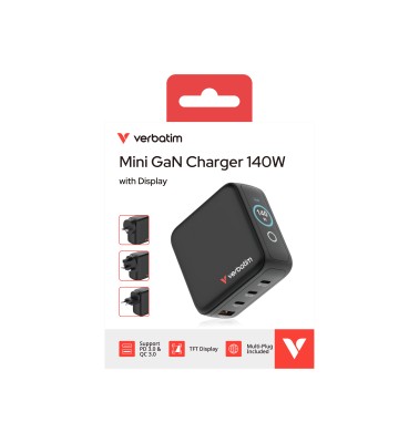 Verbatim Mini GaN Charger 140W with Display