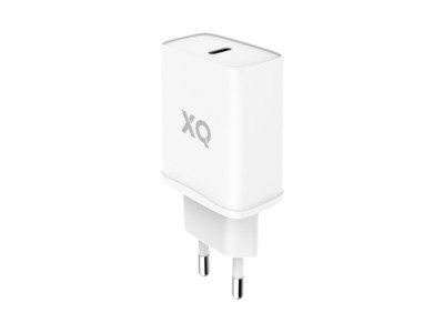 XQISIT Travel Charger Single USB-C PD 20W EU (vit) 20W USB-C PD väggladdare, för snabbladdning av iPhone och iPad