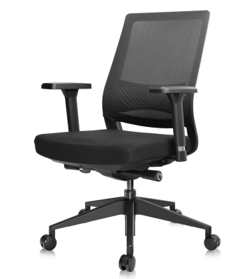 Ergonomisk kontorsstol justerbar Bra justeringsalternativ, svankstöd, andningsväv i mesh, svart#1