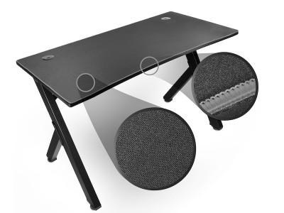 Svive Cygnus Gaming Desk matt svart med grå sömmar Anpassad musmatta, balansjustering, kabelhantering, 120 x 60 x 75 cm#7