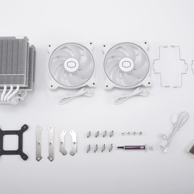 Cooler Master Hyper 622 Halo White, 2x120mm fläkt, Intel 115x/1200/1700, AMD AM4/AM5 - Vit#6