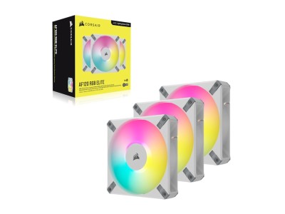 Fläkt 120 mm Corsair AF120 RGB Elite White, PWM, 3-pack - Vit#6