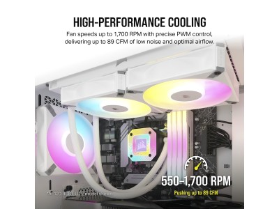 Fläkt 140 mm Corsair AF140 RGB Elite White, PWM, 2-pack - Vit#4