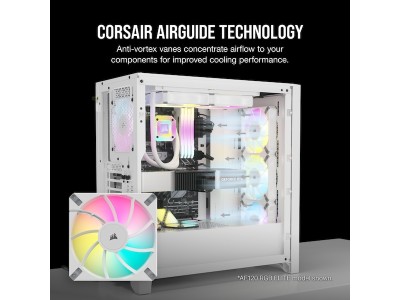 Fläkt 140 mm Corsair AF140 RGB Elite White, PWM, 2-pack - Vit#6