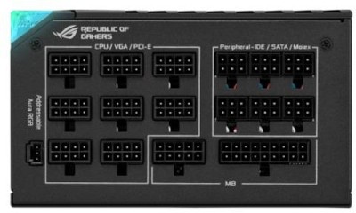 Asus ROG Thor 1000W Platinum II, ATX, 135 mm fläkt, 80PLUS Platinum, semipassivt, löstagbara kablar, OLED display, Aura Sync ARGB#3