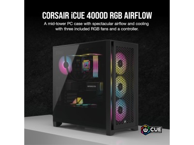 Corsair iCUE 4000D RGB Airflow, ATX - Svart#2