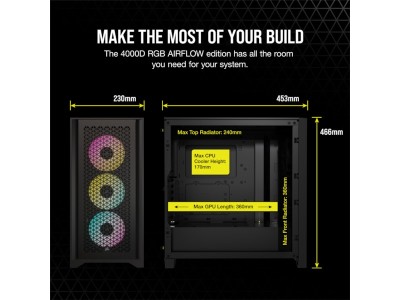 Corsair iCUE 4000D RGB Airflow, ATX - Svart#7