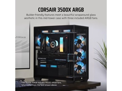 Corsair 3500X ARGB Mid-Tower PC Case, ATX, TG - Svart#5