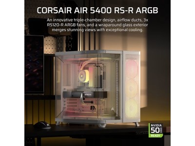 Corsair AIR 5400 RS-R ARGB Triple Chamber Mid Tower, TG, E-ATX - Vit#2