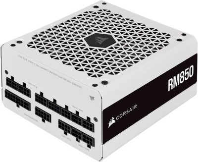 Corsair RM850 850W (2021), ATX, 140 mm fläkt, 80PLUS Gold, semipassivt, löstagbara kablar - Vit
