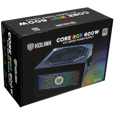 Kolink Core RGB 600W, 120 mm fläkt, 80PLUS#7
