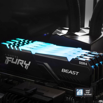 128 GB (4x32GB) DDR4-3200 Kingston FURY Beast RGB CL16 - Svart#3
