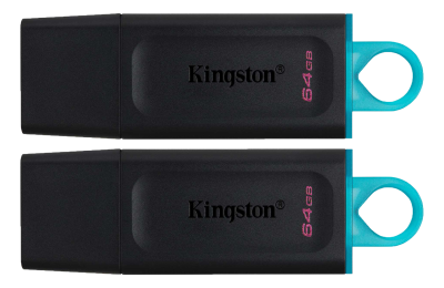 64 GB Kingston DataTraveler Exodia M, USB 3.2, Svart/Blå, 2-pack#1