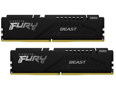 64 GB (2x32GB) DDR5-5600 Kingston FURY Beast Black CL40, XMP - Svart