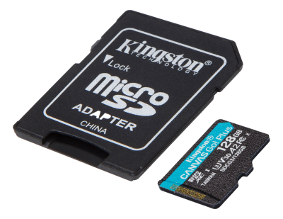 Micro Secure Digital SDXC 128 GB Kingston Canvas Go! Plus, 170 MB/sek, Class 10, U3, V30, A2, inkl. SD-adapter#1