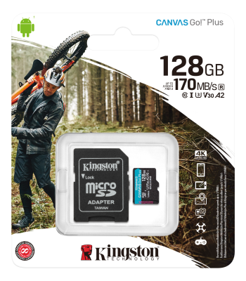 Micro Secure Digital SDXC 128 GB Kingston Canvas Go! Plus, 170 MB/sek, Class 10, U3, V30, A2, inkl. SD-adapter#2