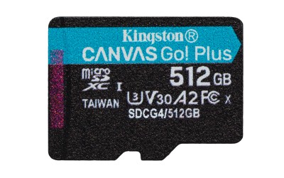 Micro Secure Digital SDXC 512 GB Kingston Canvas Go! Plus, 170/90 MB/sek, Class 10, U3, V30, A2#1