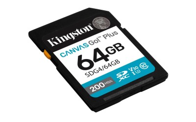 Secure Digital SDXC 64 GB Kingston Canvas Go! Plus Gen4, 200 MB/sek läs, Class 10, UHS-I U3, V30, A2#1