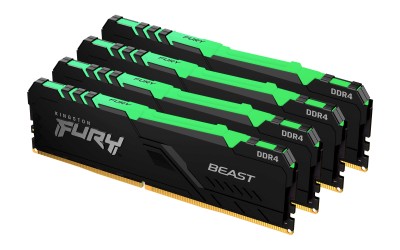 128 GB (4x32GB) DDR4-3200 Kingston FURY Beast RGB CL16 - Svart#1