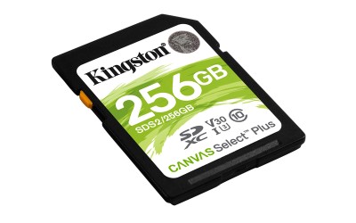 Secure Digital SDXC 256 GB Kingston Canvas Select Plus, 100/85 MB/sek, Class 10, UHS-I U1