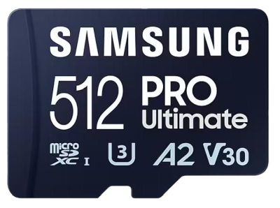 Micro Secure Digital SDXC 512 GB Samsung PRO Ultimate, 200/130 MB/sek, Class 10, UHS-I V30, U3, A2