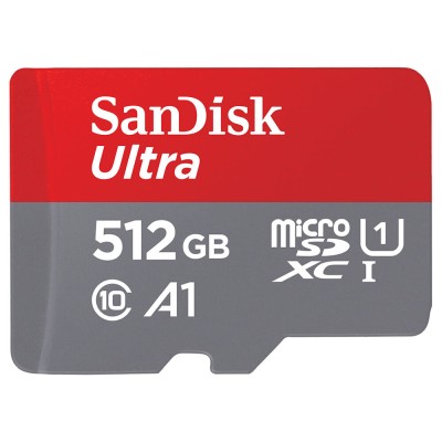 Micro Secure Digital SDXC 512 GB Sandisk Ultra, 120 MB/sek läs, Class 10, A1, UHS-I U3