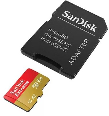 Micro Secure Digital SDXC 1 TB Sandisk Extreme, 190/130 MB/sek, Class 10, UHS-I V30, U3, A2, inkl. SD-adapter