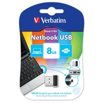 8 GB, Verbatim Netbook, Svart