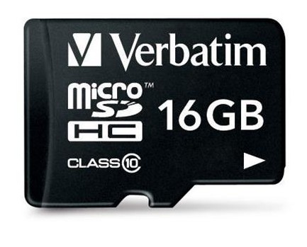 Micro Secure Digital SDHC 16 GB Verbatim, Class 10, inkl. SD-adapter