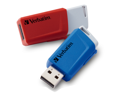 32 GB Verbatim Store N Click USB 3.0, 2-pack Röd/Blå