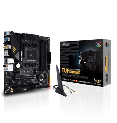 Asus TUF GAMING B550M-PLUS (WI-FI), AMD Socket AM4, B550, MicroATX, 4xDDR4, CrossFireX, 2xPCI Express, 2xM.2 + SATA3 RAID, HDMI/DP, 7.1-ljud, USB-C, GigaLAN, WiFi 6, Bluetooth, Aura RGB