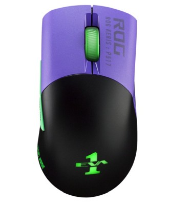 Asus ROG Keris Wireless EVA Edition, 16000 dpi, RF/Bluetooth/USB, Aura RGB - Svart