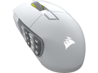Corsair Scimitar Elite Wireless Gaming Mouse, 33000 dpi, USB/Bluetooth, 16 programmerbara knappar, RGB - Vit#1