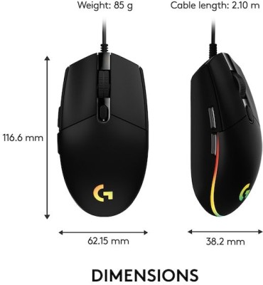 Logitech G203 Lightsync Gaming Mouse, 8000 dpi, RGB#2