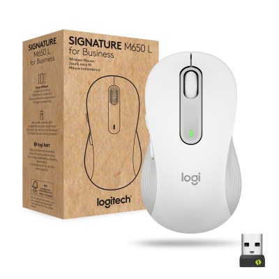 Logitech Signature M650 Medium for Business, 4000 dpi, RF/Bluetooth - Off White#7
