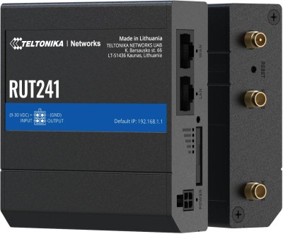 Trådlös 2G/3G/4G-router Teltonika RUT241, WiFi 4, 3 LTE antenner, 2 portar, SIM-slot#2