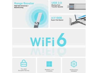 Nätverkskort TP-Link Archer TX20UH Wireless AX1800, WiFi 6, USB#3