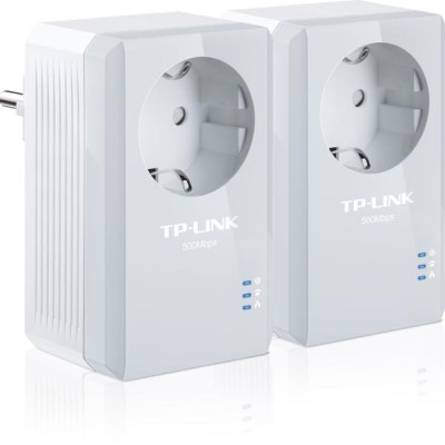TP-Link TL-PA4010PKIT AV500 Nano Powerline Starter Kit, HomePlug AV, 500Mbps, 2-pack, Pass-through