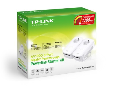 TP-Link TL-PA8030P KIT AV1200 3-Port Gigabit Passthrough Powerline Starter Kit, 1200Mbps#2