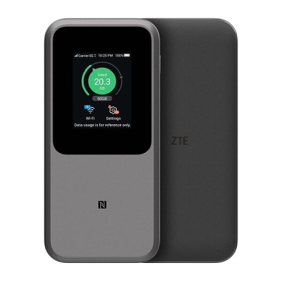 Trådlös ZTE MU5120 Portable 5G Router, 4G-support, WiFi 6 AX3600, eSIM/Nano-SIM-slot
