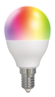 Deltaco Smart Home SH-LE14G45RGB LED-lampa, E14, G45, WiFi, 5W, 2700K-6500K - Vit